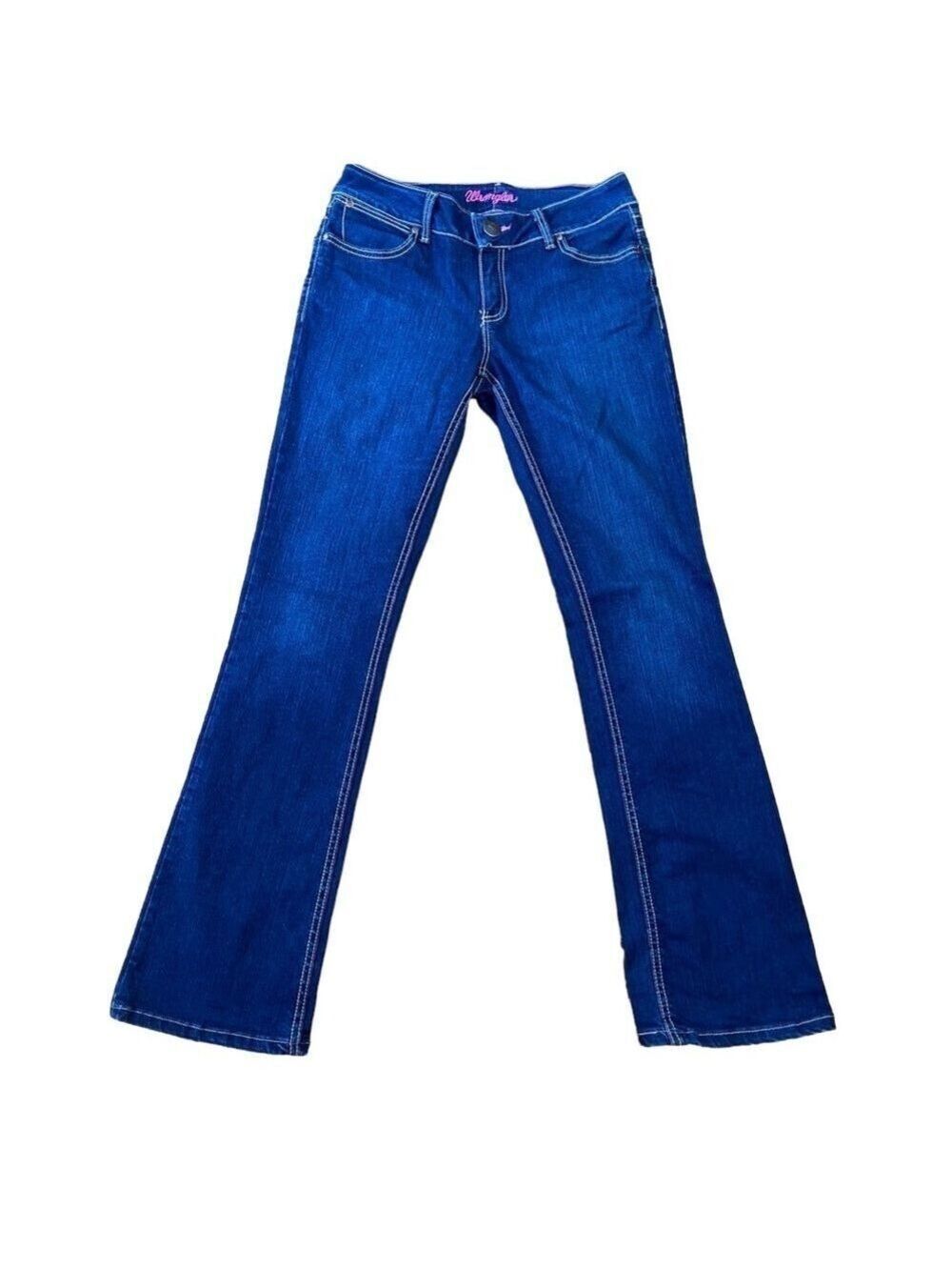 Wrangler Y2K Low Rise Bootcut Jeans Dark Wash Juniors 7/8 W27 Western